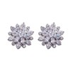 Tesuivra Lightweight Double Sunflower Cubic Zirconia Stud Earrings for Women,