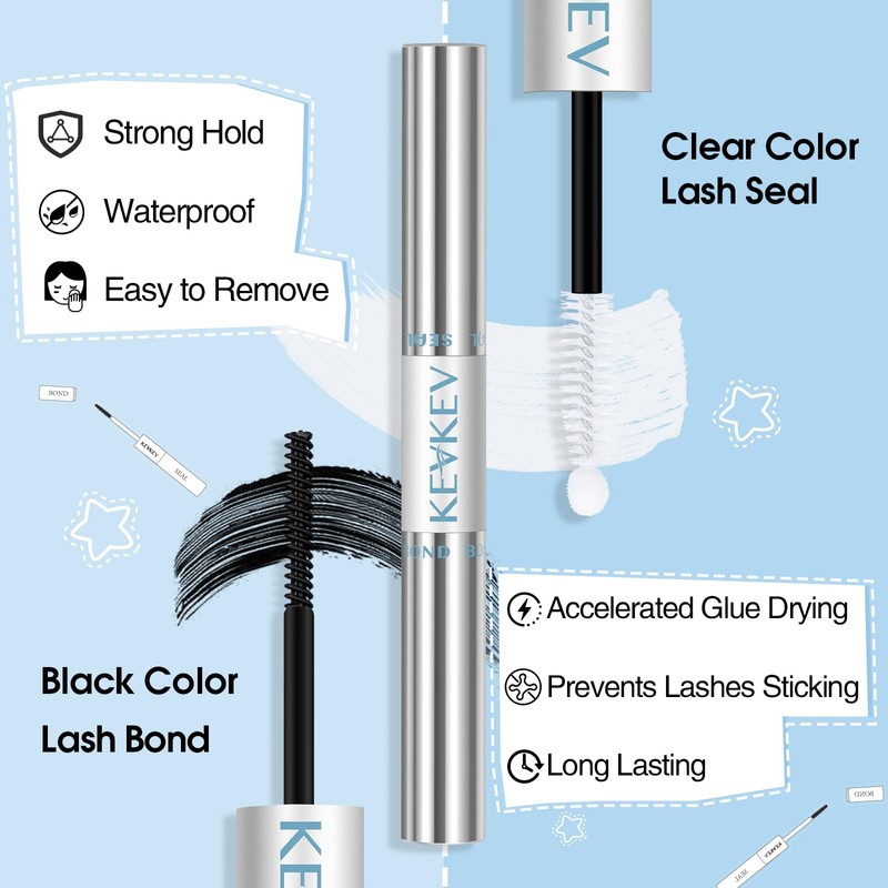 KevKev Lash Tools Kit for Lash Clusters with Lash Bond