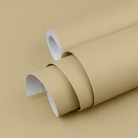 Yun-aeon Yellow Textured Peel and Stick Wallpaper 15.7" × 120" Removable Waterproof Contact Paper for Cabinets and Drawers Vinyl Self Adhesive Wall Paper Decorative for Bedroom Bathroom