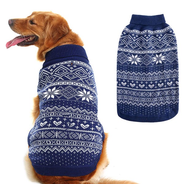 HOMIMP Dog Sweater Argyle - Warm Sweater Winter Clothes Puppy Soft Coat, Ugly Dog Sweater for Small Medium and Large Dogs, Pet Clothing Boy Girl