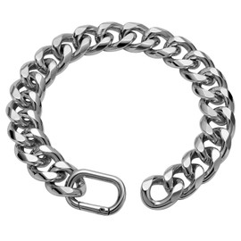 WOOFUU 19MM Light Metal Thick Silver Cuban Link Chain for Dogs,22'' Silver Dog Chain Collar for Large Dog