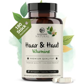 Surpresa Natural Haut & Haar Kapseln hochdosiert I 1x 180 Kapseln I 200mg Brennessel-Extrakt & Hirsesamen pro Kapsel I Haut & Haar Vitamine I Nahrungsergänzungsmittel vegan & laborgeprüft