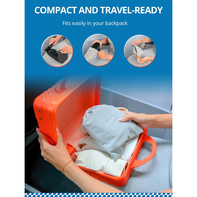 SARISUN Travel Pillow for Airplanes, Upgraded Airplane Pillow with 3D