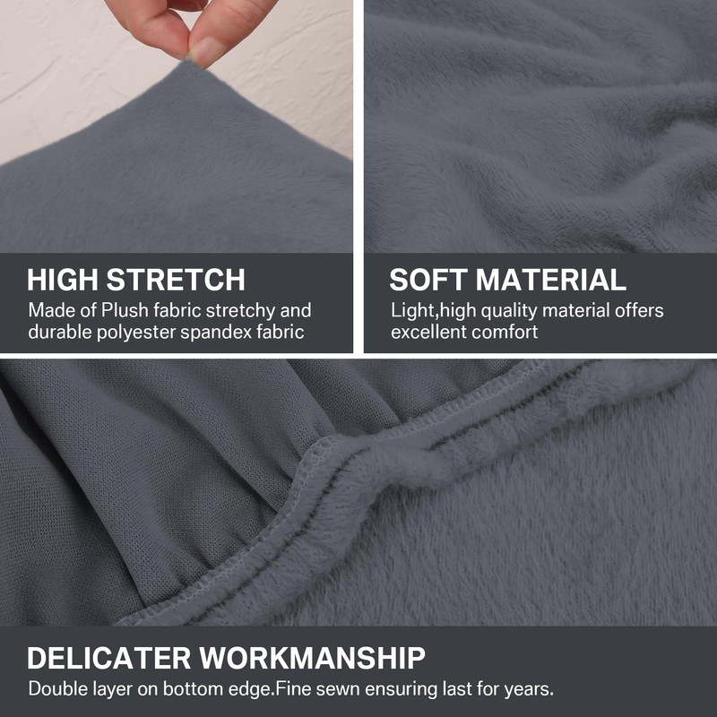 Teynewer Sofa Seat Cushion Cover, Sofa Cushion Slipcovers Stretch Velvet,