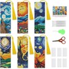 NEGEKFKX 6 Pcs Starry Sky Cross Stitch Bookmark Kit for