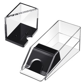 Honoson Blackjack Shoe and Discard Tray Clear Acrylic Blackjack Dealing Shoe Card Dispenser for Playing Cards Discard Holder Trays for Blackjack Game Poker Accessories (4 Deck)