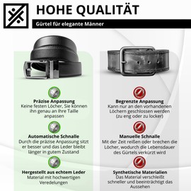 DYKANBO Men's Black Leather Belt - Automatic Belt Men - Men's Belt Leather - Belt Men - Belt Men's Leather - Men's Belt Leather Black - Belt Men Black - Belt Black Men, matt black, One size fits all