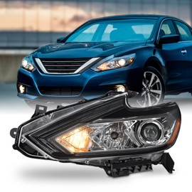 AKKON - Fits 2016 2017 2018 Altima [Halogen Type] w/Chrome Bezel Headlamp Headlight w/o LED Running Driver Left Side