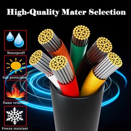 22 Gauge Wire, 6-Conductor Electrical Wire. 22 AWG Stranded Flexible PVC Tinned Copper 22/6 Cord Extension Cable is Used for LED Lamp Lighting, Automotive, Speaker, Audio, Power, etc. (33FT - 10M).