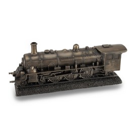 Veronese Design 10.5" Long Steam Locomotive Engine Cold Cast Resin Antique Bronze Finish Steampunk Statue Train Gifts