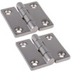 2 Stainless Steel Hinges Square Symmetrical 50 x 50 mm
