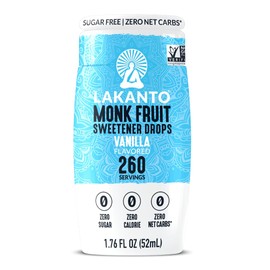 Lakanto Monk Fruit Extract Drops Liquid Sweetener - Zero Calorie, Zero Sugar, Keto Drink Sweetener, Sugar Substitute, On the Go, Tea, Coffee, Smoothies - Vanilla 1.76 Fl Oz (Pack of 6)