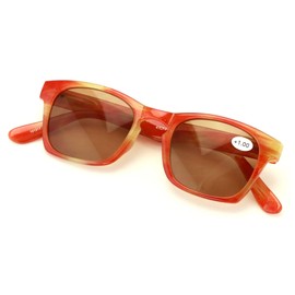 V.W.E. Non-Bifocal Outdoor Reading Sunglasses P3 Keyhole - Marble Readers Magnification (Orange, 2.00)