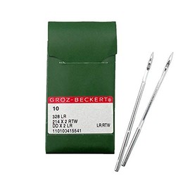 10 Pk. Groz-Beckert 328LR, 214X2RTW Singer 45K Class Leather Sewing Needle (Singer Size 27 (Metric Size 250) Extra-Heavy Fabri)