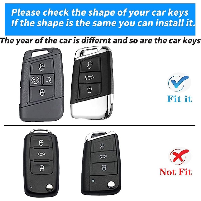 TECART Key Fob Cover Fit for VW Tiguan Atlas Jetta