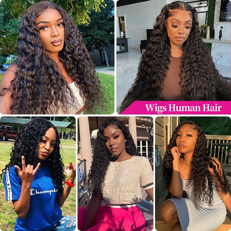 Deep Wave Lace Front Wigs Human Hair 13x4 HD Lace