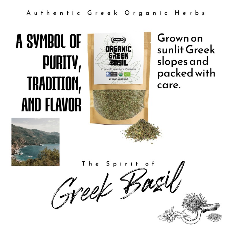 Apsogo Organic Greek Basil – Premium Dried Basil Leaves for