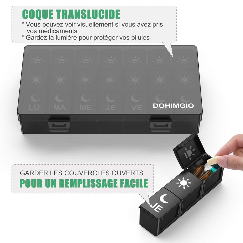 7 Day Pill Box 21 Compartments 3 Times