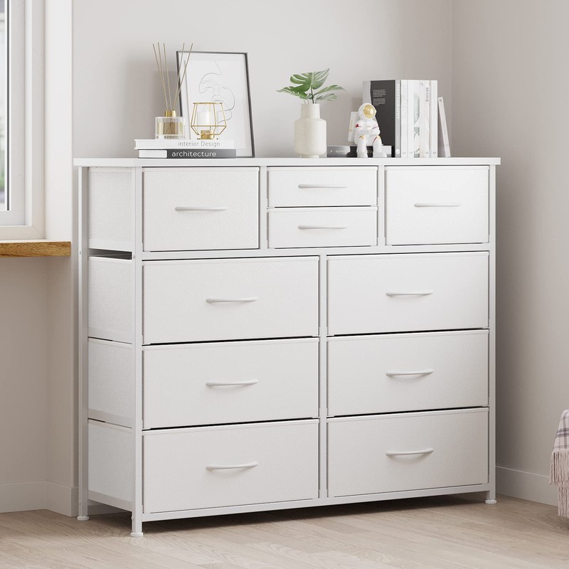LUMTOK 10-Drawer Dresser, Fabric Storage Dressers Drawers for Bedroom, Hallway,