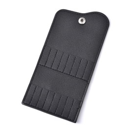 Rolabling Portable 16-Slot Nail Drill Bit Holder Organizer with Thickened PVC Wallet Storage Bag for Manicure Tools, Ideal for Travel or Home Use (Black)