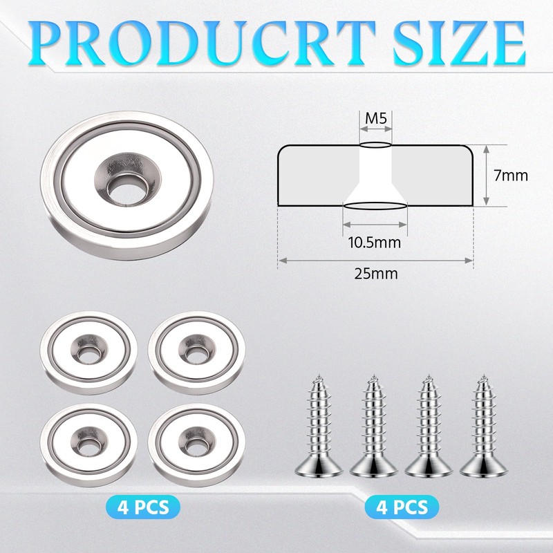 Yaocom 4 Pcs Concealed Magnetic Door Catch Top Ball Catch