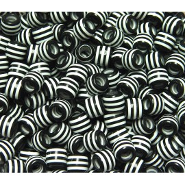 JOLLY STORE Crafts Black and White Stripes 11x10mm Pony Hair Fun Beads
