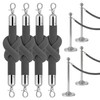 4PCS Silver Velvet Rope 5FT – VIP Rope Barrier with