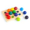 moderngenic Rainbow Wooden Balls with Tray, 12 Piece Sorting and