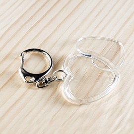 EBISU Design Photo Key Holder, Hamepachi, Heart-shaped, M, Guessing Goods, Clear Key Holder, Couples Keychain, Kindergarten Entrance, 1.3 x 1.6 inches (34 x 40 mm), Made in Japan, clear