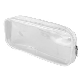 KKUADCEHI 1Pcs Clear Makeup Bag, Zipper Pencil Bag, Toiletry Organizer, Plastic Pouches, Clear Zipper Pouches, Suitable forTravel, Home and Office (1, White)