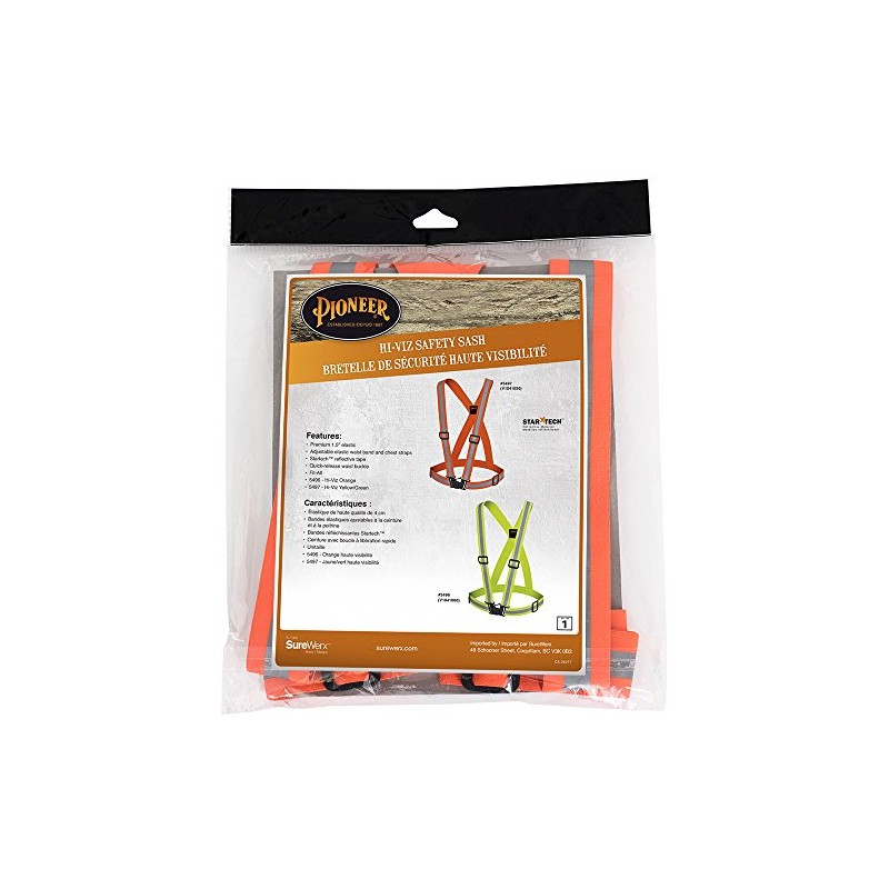 Pioneer Hi Vis Adjustable Safety Sash - Hi-Vis Orange with