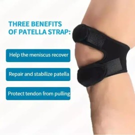 개 스포츠 무릎 보호대 이중 슬개골 건 스트랩 브레이스 패드 오픈형 랩 밴드 피트니스용 Knee Protection Double Patella Strap Brace Pad Open Type Wrap Band for Sports Fitness