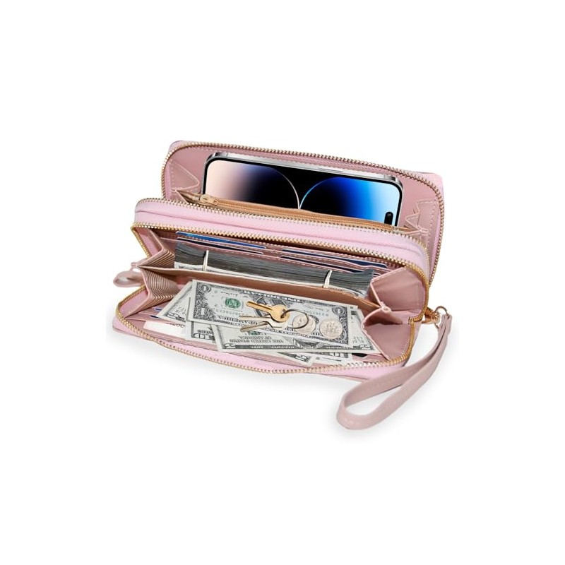 Cartera para Mujer de Cuero PU, Billetera de Gran Capacidad,