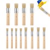 12 Pcs Wooden Stencil Brushes, Natural Bristle Paint Brushes Art