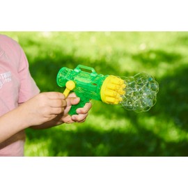 SIMBA 107286169 Bubble Fun Bubble Gun with Crank, Hand-Operated, 30 ml Lye, Produces Many Bubbles 14 x 12 cm, from 3 Years
