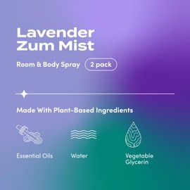 Indigo Wild Zum Mist Room & Body Spray - Aromatherapy Essential Oil Spray - Natural Body Mist & Room Spray - Lavender Scent - 4 fl oz (2 Pack)
