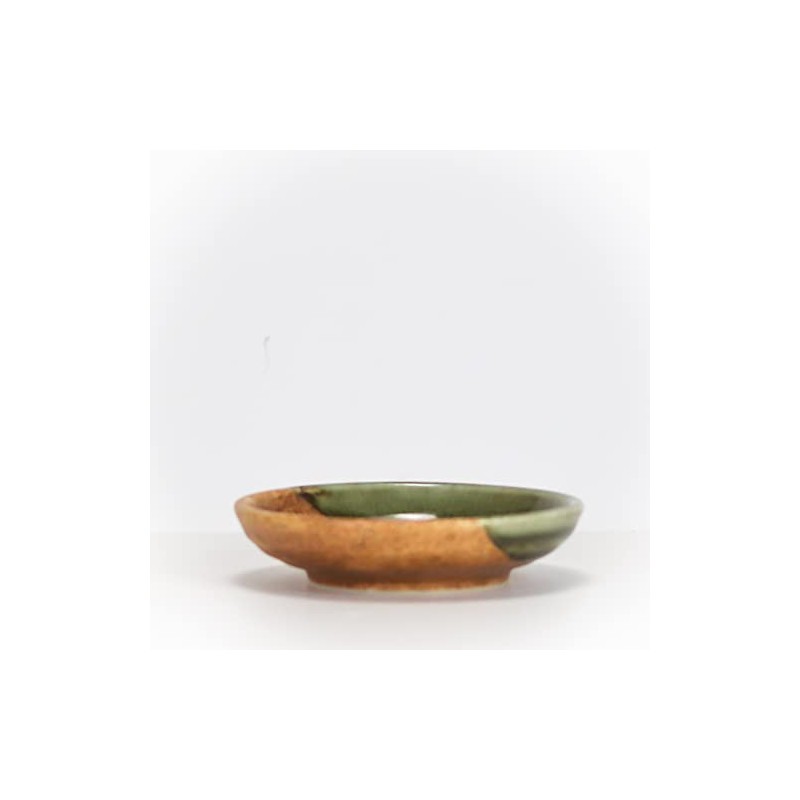 Sushisushi Shigaraki Oribe Brown Side Plate 100x25mm (Japanese Made)