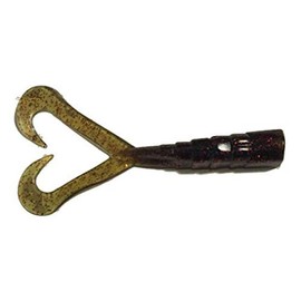 5.5" Fat Twin Tail Lure Motor Oil 4 Packs 3 Pieces/Pack