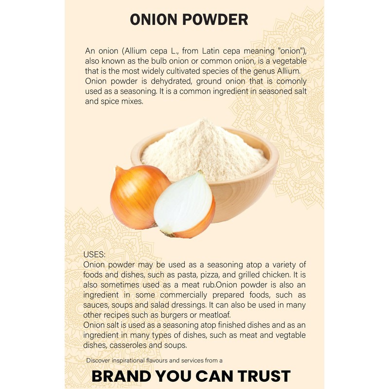Onion Powder (100g/3.52oz) l Ground Onion Powder l Ground from