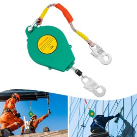 IOENC 10/15M Fall Arrester, 330LBS Heavy Load Bearing Capacity, Fall Protection Harness, Portable Safety Fall Arrester