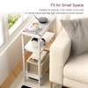 Narrow Side Table for Small Space, 3-Tier Small End Table