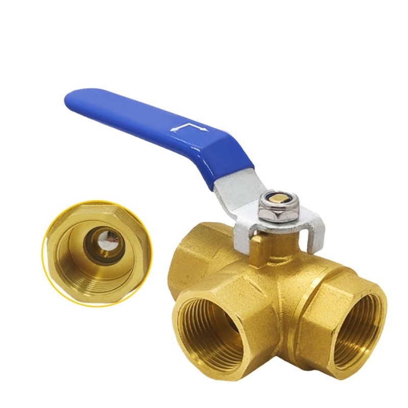 BesNPT 3 Way (L-Port) Brass Forged Ball Valve 1/2" G