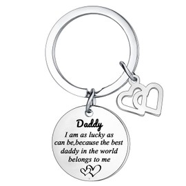 Dad Keychain for Dad Gift from Daughter Son Dad Father's Day Present Birthday Gifts for Dad Daddy Wedding Gifts Thanksgiving Day Valentine Present to Papa
