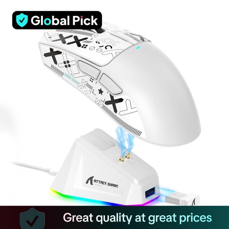ATTACK SHARK X11 Wireless Gaming Computer Mouse, Rechargeable RGB Lighting Wireless Mouse