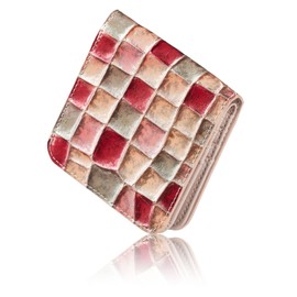 Voice le murrine Women's Bifold Mini Wallet, Made in Italy, Made in Italy, Just 2.7 oz (77 g), Open Bill Pocket, Present, Gift Boxed, L.PINK, Small