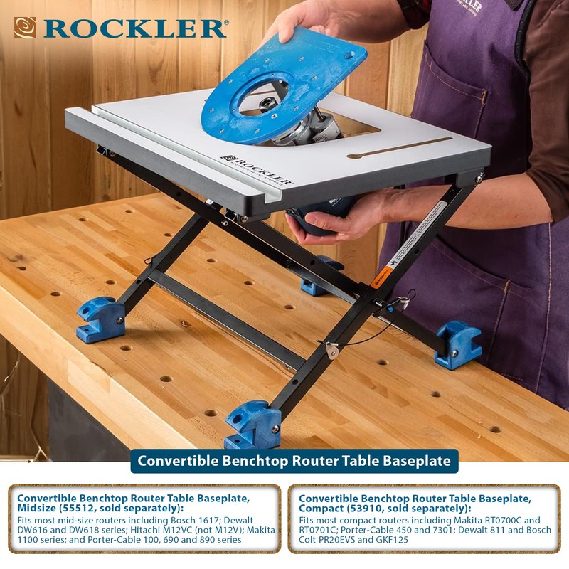 Compact Router Insert Plate Kit for Convertible Benchtop Router Table