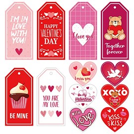 R1chy 120PCS Valentine's Day Gift Tag Decorations – Valentine Heart Cutouts Labels Tags Treats Wedding Part Supplies
