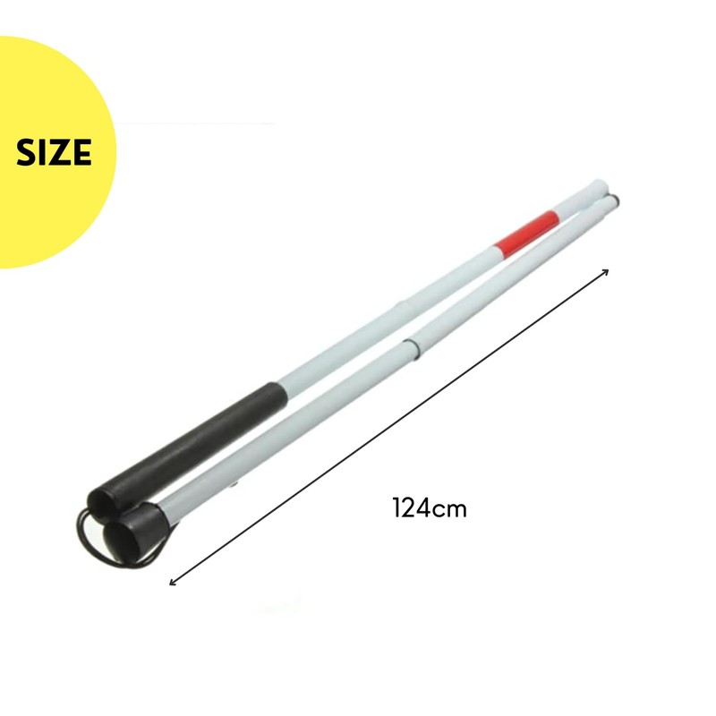 White Cane Folding Telescopic Cane, Long Type, For Visually Impaired
