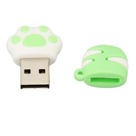 Cartoon Flash Drive Cute Cat Paw Shape Anti Electromagnetic Interference USB2.0 Flash Drive Memory Device 128GB