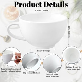 Reallnaive 12 pieces 7.5 oz Porcelain Espresso Cups Set White 220ml Durable for Serving Coffee Tea Beverage for Cafes Office Home Restaurants Hotels